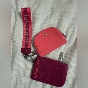 Lululemon Dual Pouch Wristlet – Mauve & Pink – NWOT